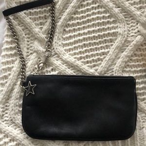 Coach wristlet with chain and leather strap with Coach Star Charm